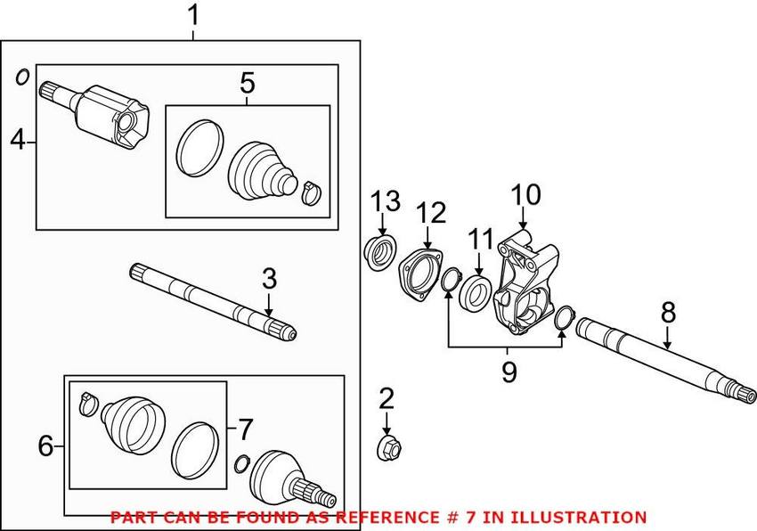 SAAB CV Joint Boot Kit - Front Outer 13291737